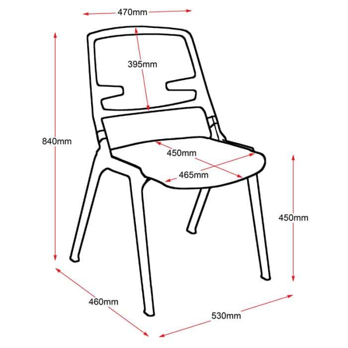 Fast Office Furniture -Marcus Chair, Dimensions