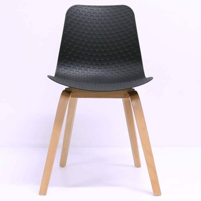 Nova Chair Black Seat Timber Legs
