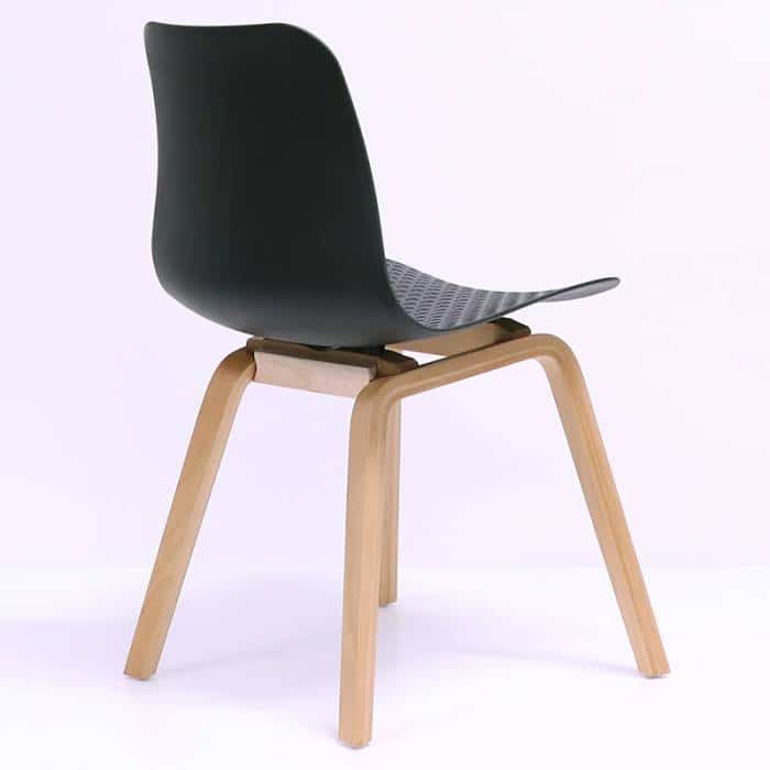 Nova Chair Black Seat Timber Legs