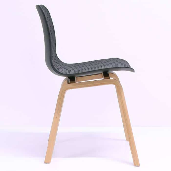 Nova Chair Black Seat Timber Legs