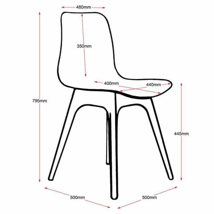 Fast Office Furniture - Nova Chair, Dimensions