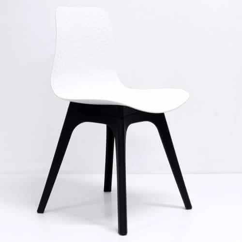 Fast Office Furniture - Nova Chair, White Seat, Black Legs