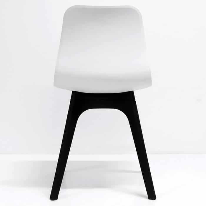Fast Office Furniture - Nova Chair, White Seat, Black Legs, Rear View