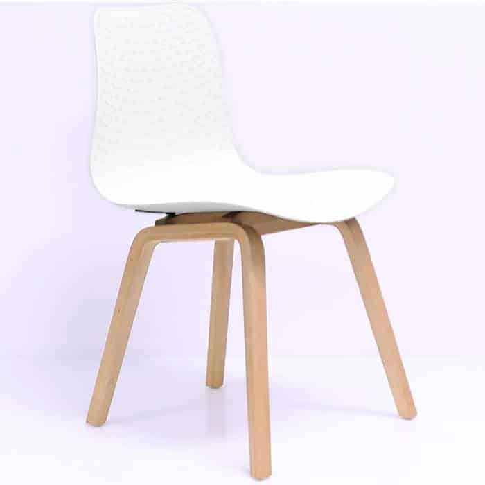 Nova Chair White Seat Timber Legs