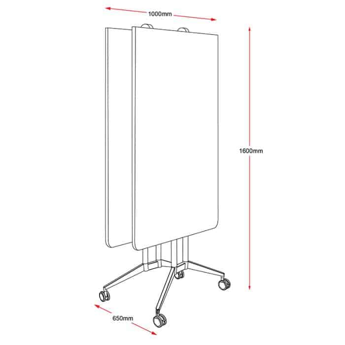 Fast Office Furniture - Payton Vertical Folding Table, Dimensions