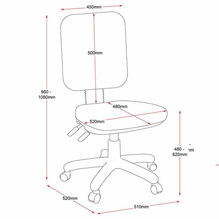 Fast Office Furniture - Pip Chair, Dimensions