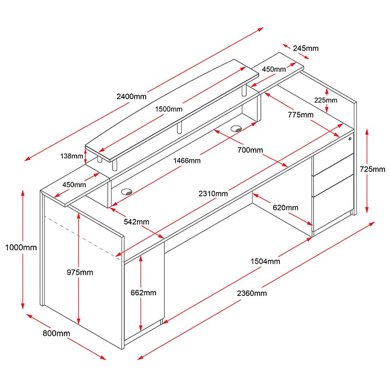 Standard Reception Desk Height Dimensions