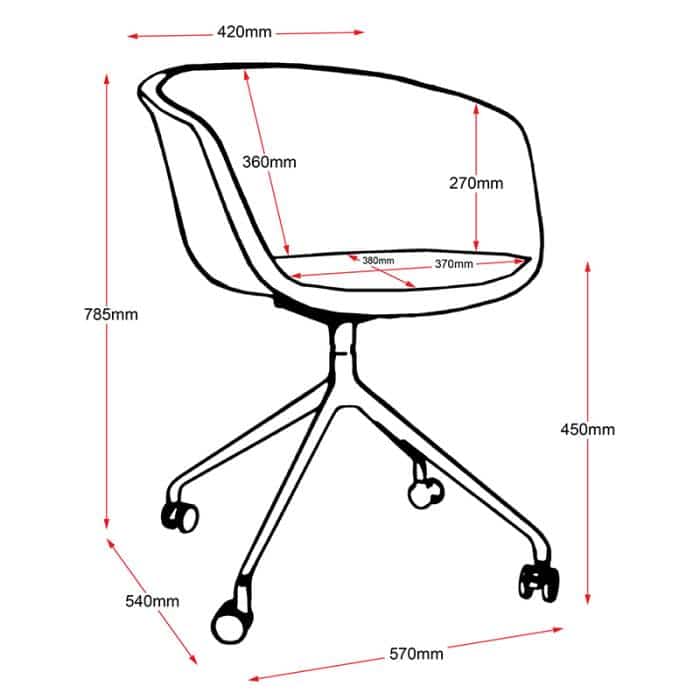 Ruby ofifce Chair - Charcoal fabric