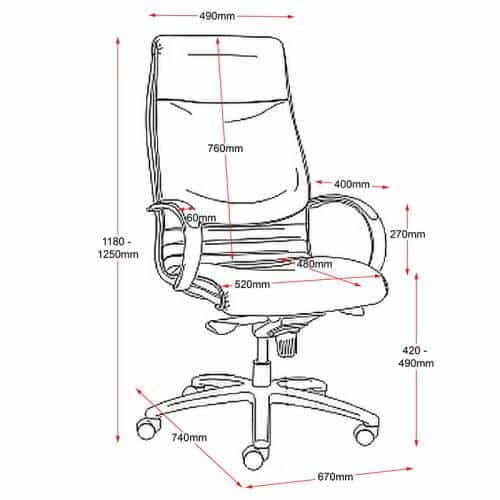 Taylor Office Chair Dimensions