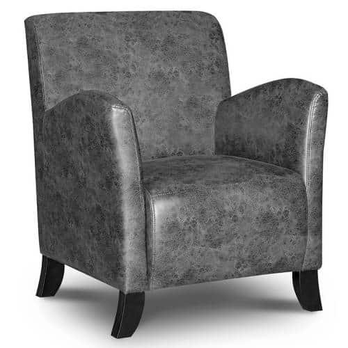 Fast Office Furniture -Willow Arm Chair, Dark Grey Vintage. Vinyl