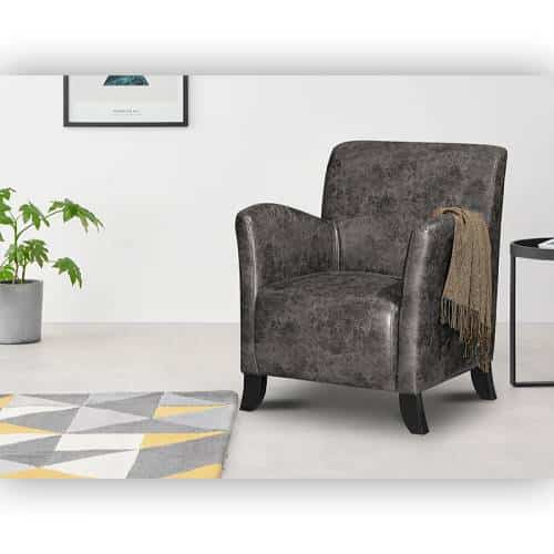 Fast Office Furniture - Willow Arm Chair, Dark Grey, Vinyl. Image 2