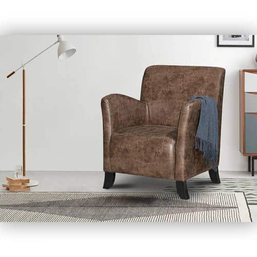 Fast Office Furniture - Willow Arm Chair, Retro Chocolate Vintage, Vinyl. Image 2