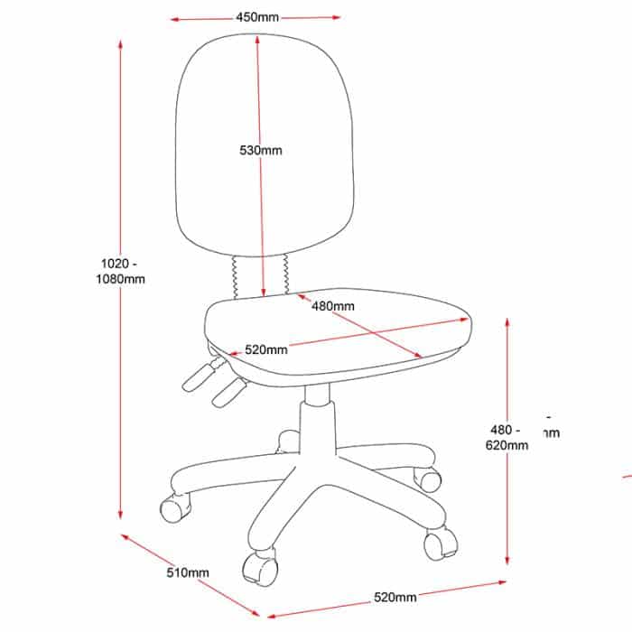 Fast Office Furniture - Yarrhi Chair, Dimensions