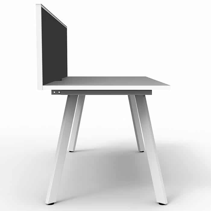 Fast Office Furniture - Enterprise Single Desk – 1 Person with Grey Screen Divider, End View
