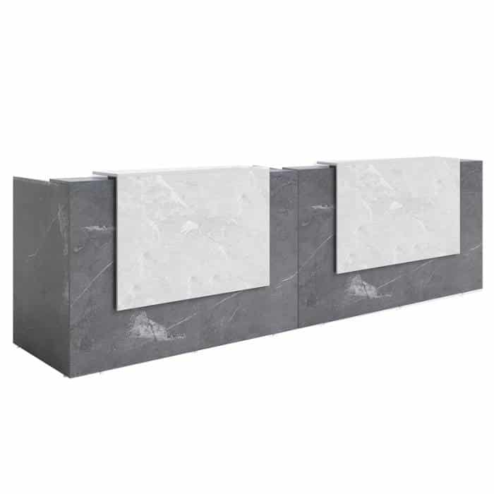 Fast Office Furniture - 2 x Florence Marble Effect Reception Desks