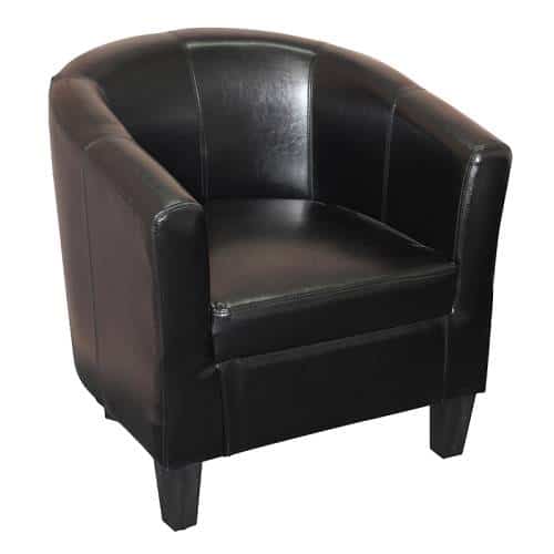 Comet Tub Chair - Black PU Leather