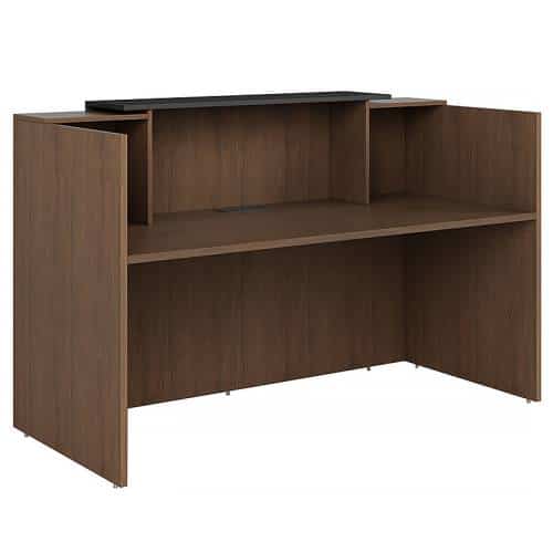 Fast Office Furniture - Florence Dark Walnut Reception Desk, Inside View