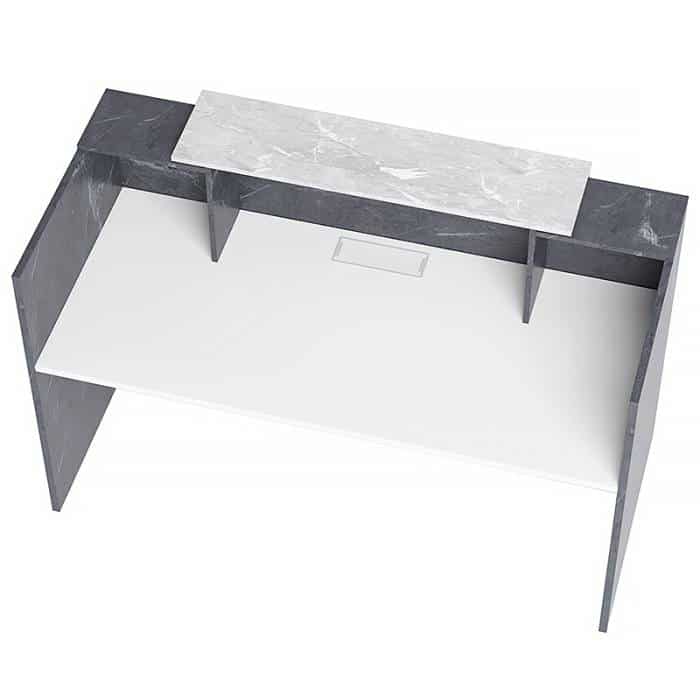 Fast Office Furniture - Florence Marble Effect Reception Desk, Top View