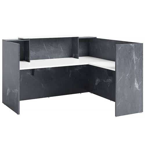 Fast Office Furniture - Florence Marble Effect Reception Desk, with (right hand) Return