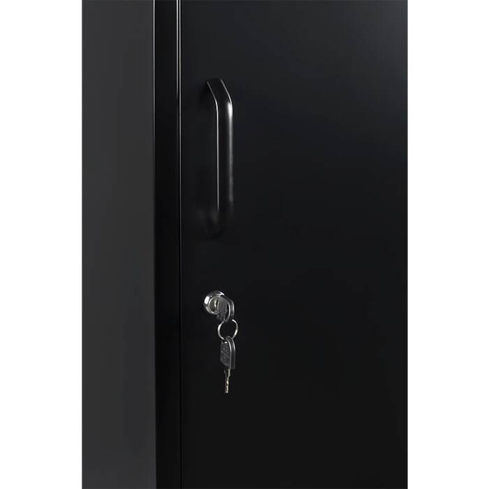 Fast Office Furniture - Mini Personal Locker, 1080mm high, Black, Lock and Handle Detail