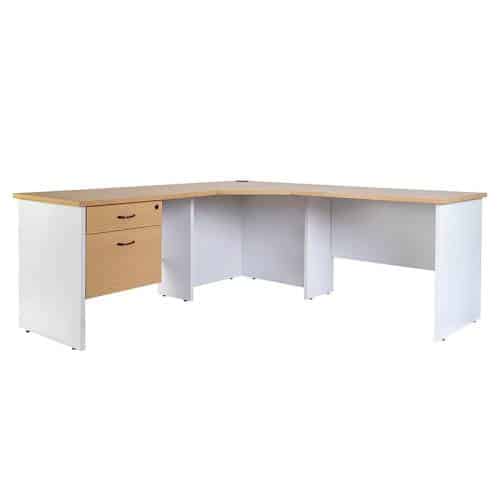 Fast Office Furniture - Shoreline Corner Workstation, with Fixed Drawer Unit