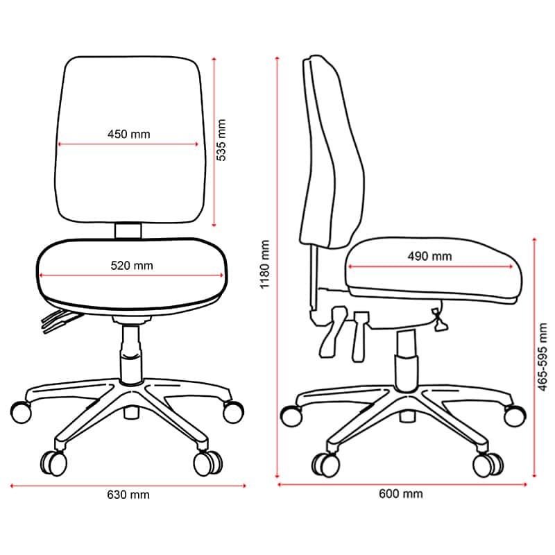 Roma Extra Heavy Duty High Back Ergonomic Chair, Black