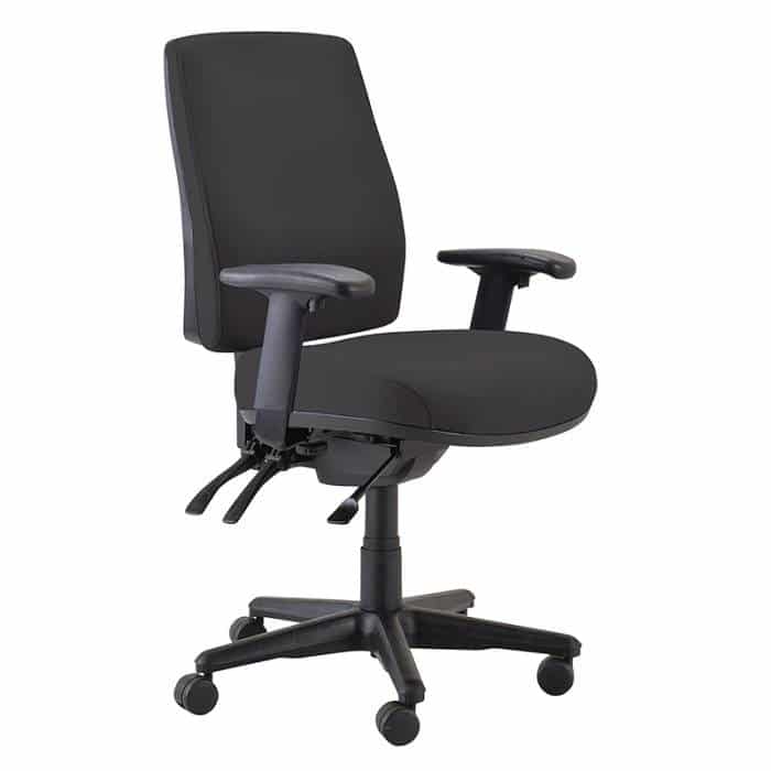 Roma High Back Chair with Arm Rests Black Fabric