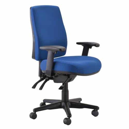 Roma High Back Chair with Arm Rests Blue Fabric
