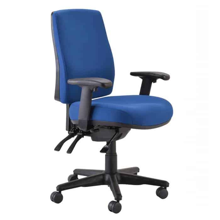 Roma High Back Chair with Arm Rests Blue Fabric