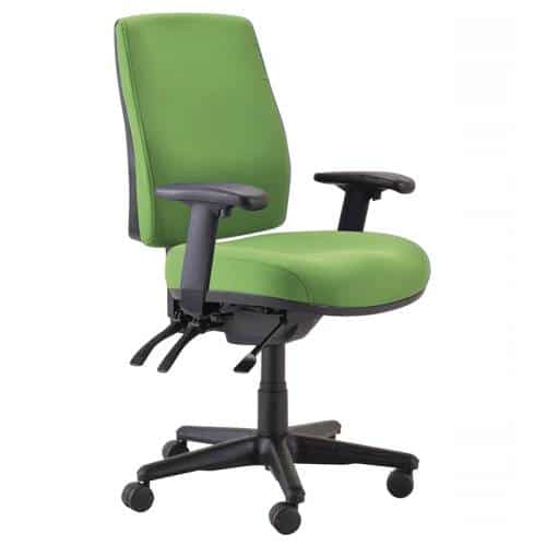 Roma High Back Chair with Arm Rests Green Fabric