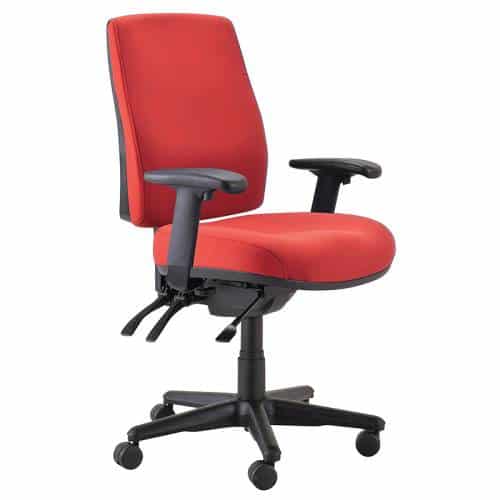 Roma High Back Chair with Arm Rests Red Fabric