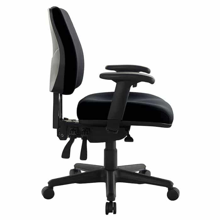 Roma Medium Back Chair with Arm Rests Black Fabric