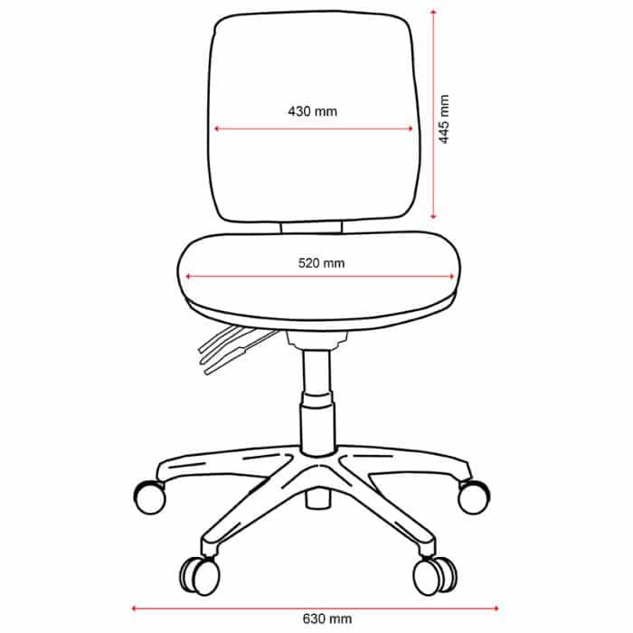 Fast Office Furniture - Roma Medium Back Chair, with Dimensions