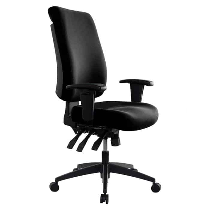 Fast Office Furniture - Tidal High Back Chair, with Arm Rests, Black Fabric