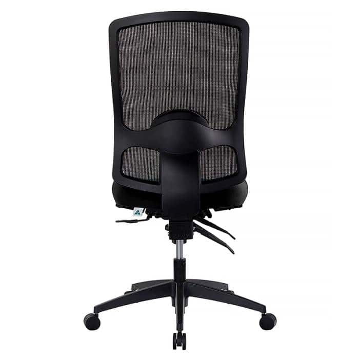 Fast Office Furniture - Tidal High Mesh Back Chair, Black Seat Fabric, Rear View