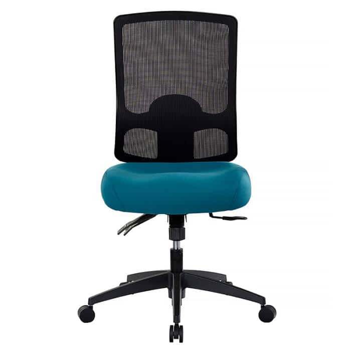 Fast Office Furniture - Tidal High Mesh Back Chair, Teal Seat Fabric, Front View