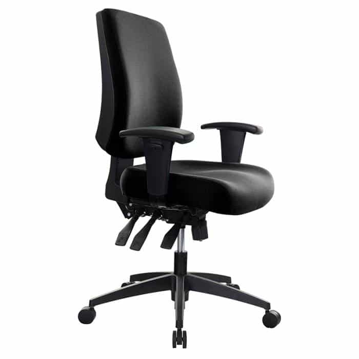 Fast Office Furniture - Tidal Medium Back Chair, with Arm Rests, Black Fabric