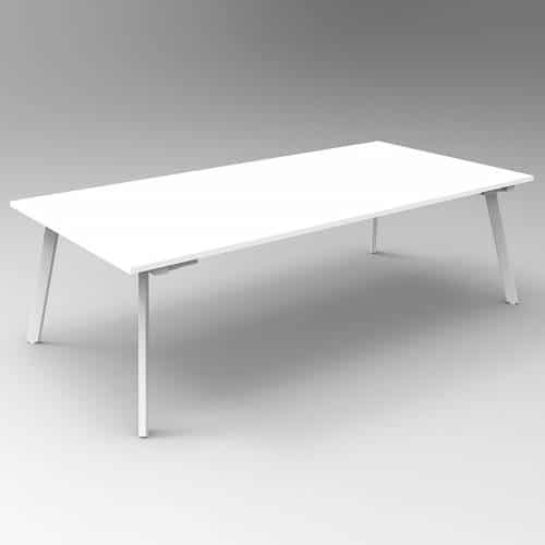 Fast Office Furniture - Enterprise 2400 x 1200 Meeting Table, Natural White Table Top, White Frame