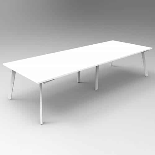 Fast Office Furniture - Enterprise 3200 x 1200 Meeting Table, Natural White Table Top, White Frame