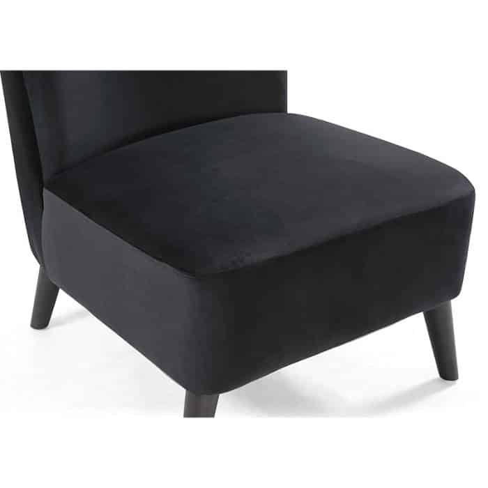 Fast Office Furniture - Amalfi Chair, Black Velvet. Seat Detail
