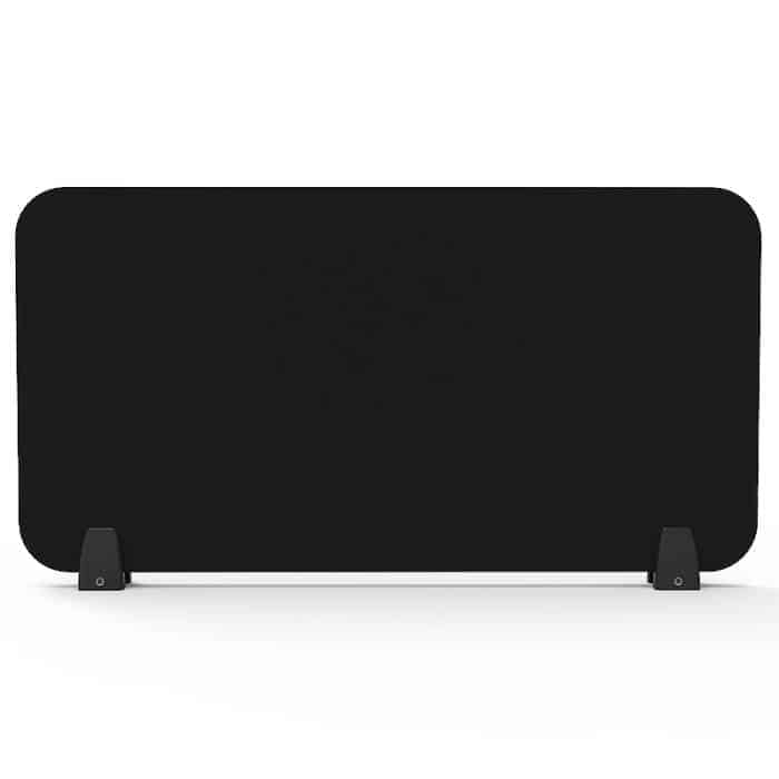 Fast Office Furniture - Integral Desk Mount Divider, Black with Black Desk Face Fix Brackets