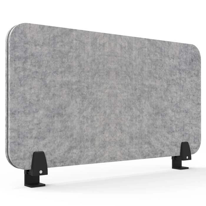 Fast Office Furniture - Integral Desk Mount Divider, Grey with Black Under Desk Top Fix Brackets