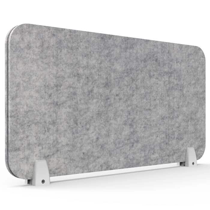 Fast Office Furniture - Integral Desk Mount Divider, Grey with White Desk Face Fix Brackets