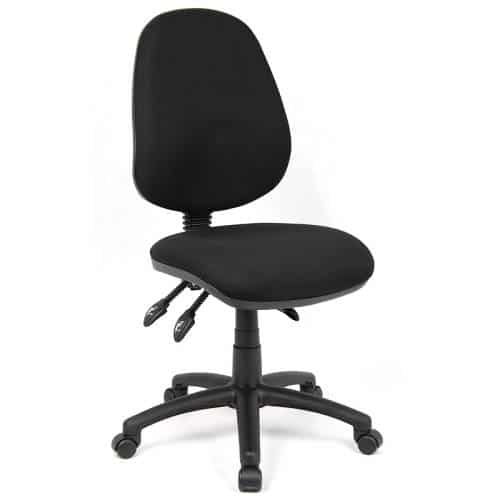 Sydney High Back Chair Black Fabric No Arms