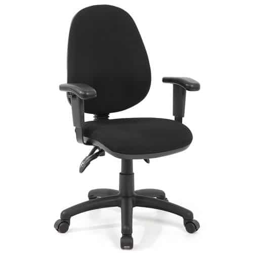 Sydney High Back Chair Black Fabric with Arms