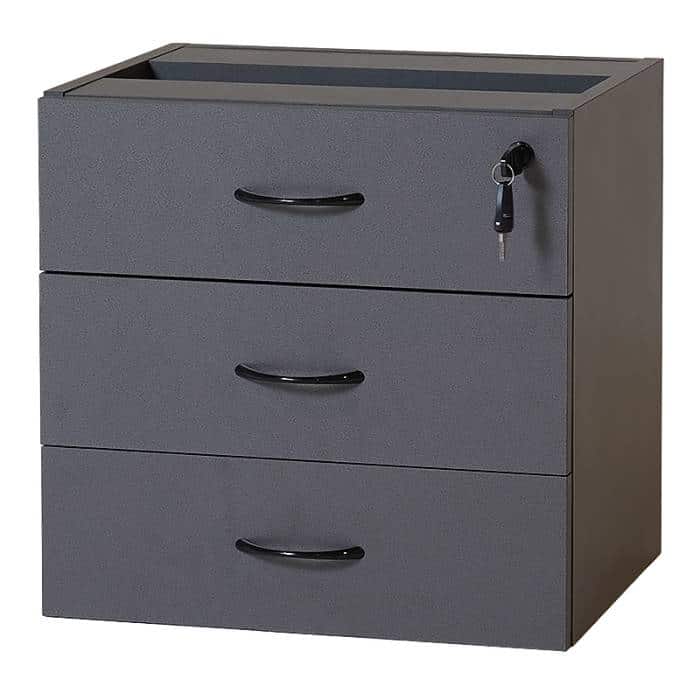 Fast Office Furniture - Function Fixed Drawer Unit with 3 Personal Drawers, Ironstone Colour