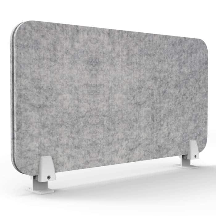 Fast Office Furniture - Integral Desk Mount Divider, Grey with White Under Desk Top Fix Brackets, for Back to Back Desks