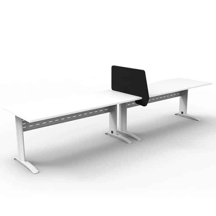 Fast Office Furniture - Integral Slide-On Desk Divider, Black, on Desk