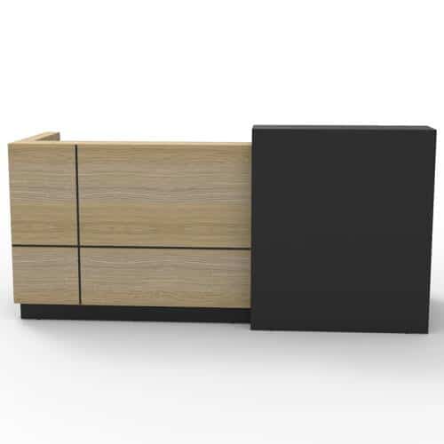 Fast Office Furniture - Celeste Reception Desk, Black Feature Panel, Front View