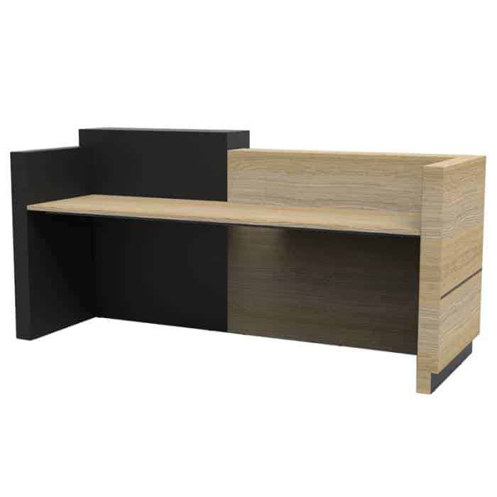 Fast Office Furniture - Celeste Reception Desk, Black Feature Panel, Rear View